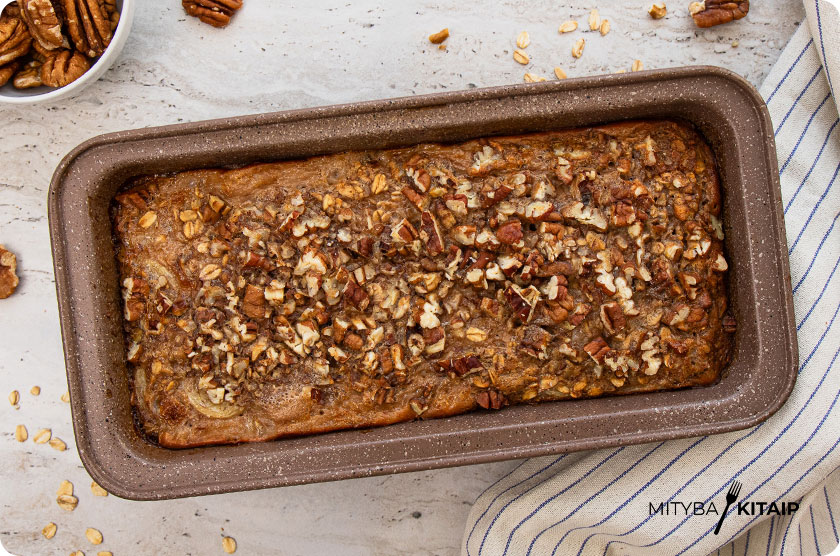 Keptos avižinės košės recepto viršelis.