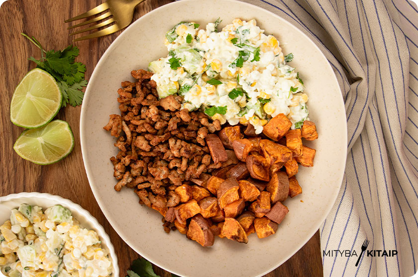 Meksikietiškų salotų recepto viršelis.