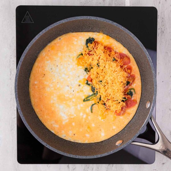 Omleto recepto instrukcijos: 3 žingsnis.