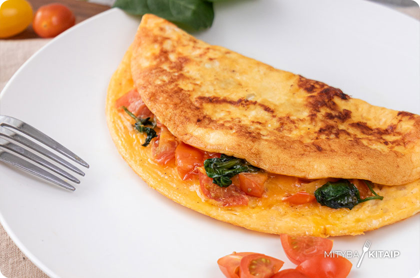 Omleto recepto viršelis.