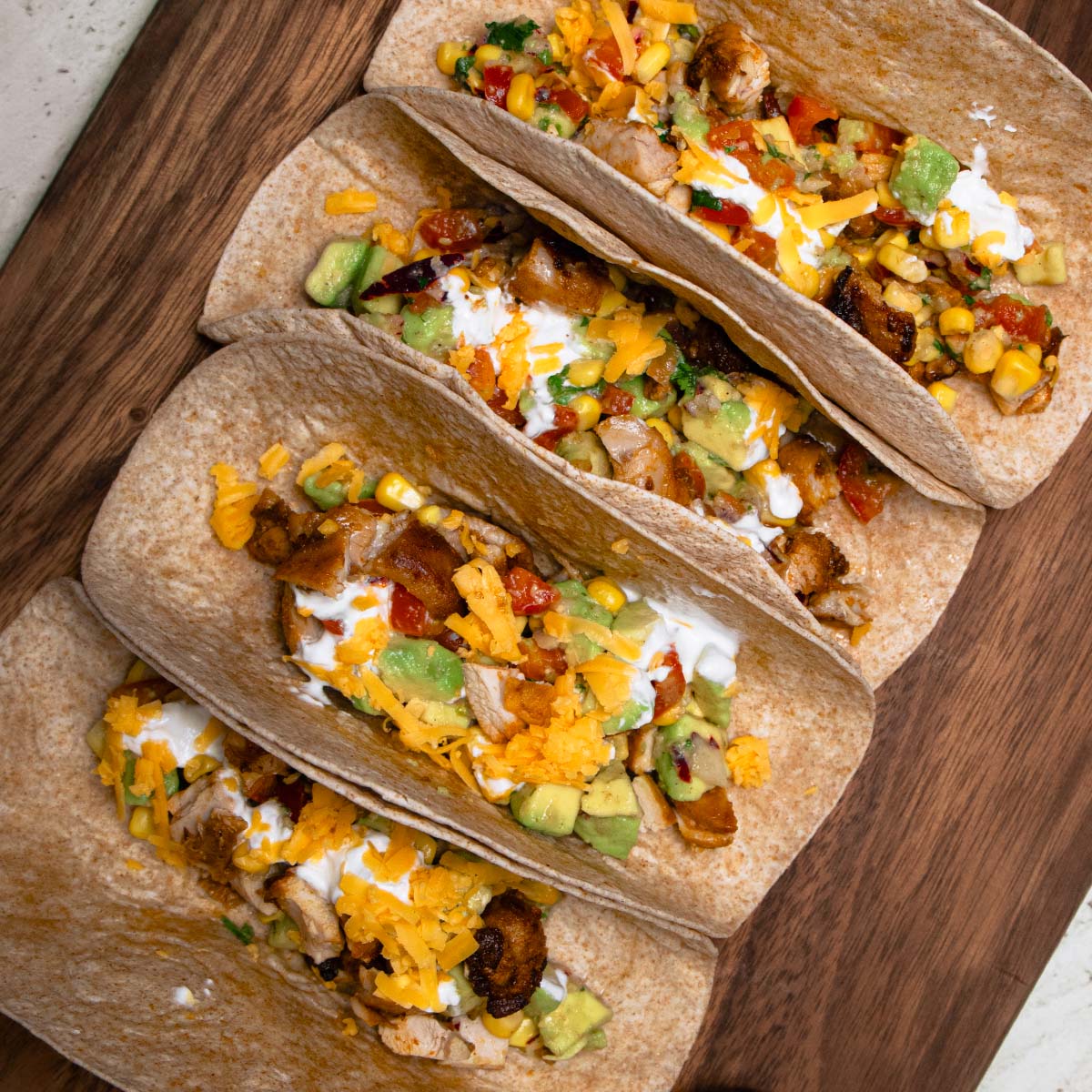 Tacos su vištiena receptas.